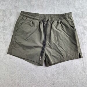 Coofandy Men Shorts Medium 28x3 Olive Green Drawstring Lined Pockets Athletic